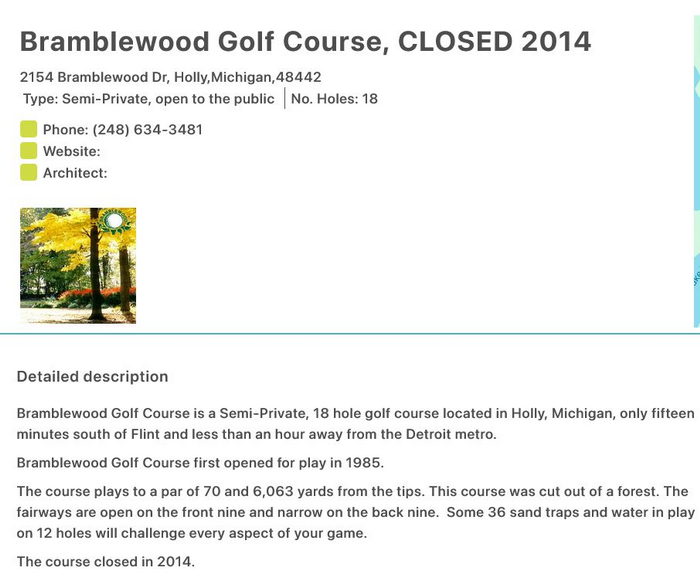 Bramblewood Country Club - Fore Tee Dot Com Listing